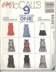 6699 GIRLS 9 DROP WAIST JUMPER, SPLIT SKIRT JUMPER PATTERN 10-14